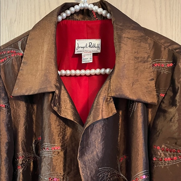 Joseph Ribkoff Brown Embroidered Blazer - Picture 4 of 10